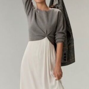 Anthropologie Long-Sleeve Mockable Jumper & Midi Skirt, XS